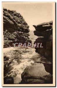 Old Postcard Tregastel Chasm