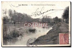 Old Postcard From La Marne Chennevieres has Champigny