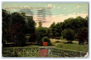 1914 John Ball Park Pavilion West Grand Rapids Michigan Vintage Antique Postcard