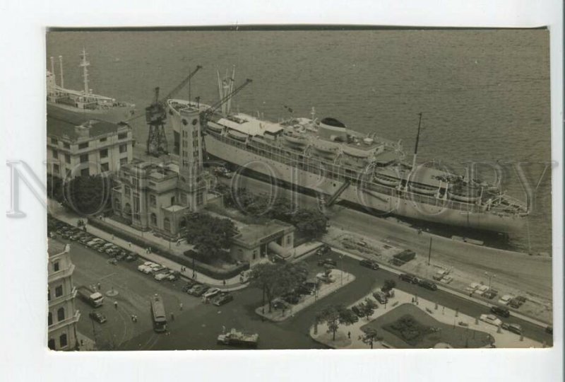 461292 Brazil Rio de Janeiro liner in the port Vintage photo postcard