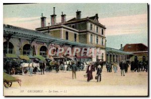 Old Postcard Grenoble Gare