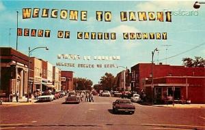 IA, Lamoni, Iowa, Main Street, 1970s Cars, Dexter Press No. 95675-C