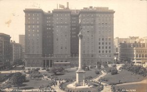 San Francisco California 1919 RPPC Real Photo Postcard St Francis Hotel Monument