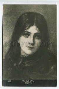 3161953 MOURNING Portrait of Sad Girl by KAULBACH vintage PC