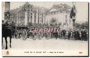 Old Postcard Army Review July 14, 1917 Place de la Nation