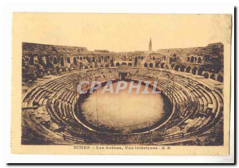Old Postcard Nimes bullring The inside view