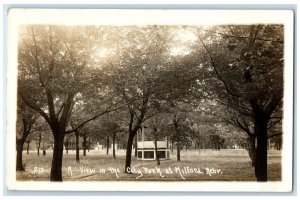 1913 A View in the City Park at Milford Nebraska NE RPPC Photo Postcard