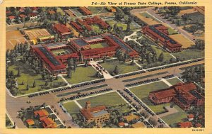 Fresno State College air view Fresno, CA, USA College 1950 