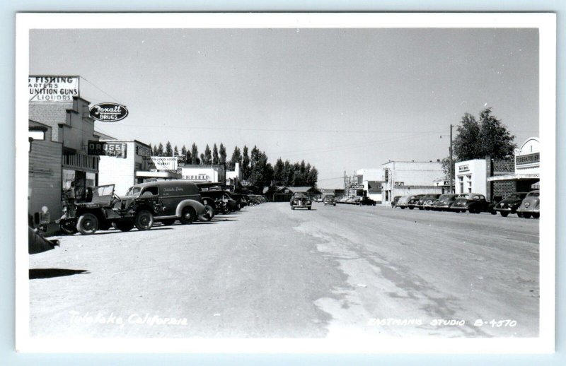 RPPC  TULELAKE, California CA ~ STREET SCENE Siskiyou County ca 1950s Postcard