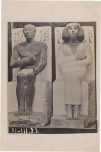 Unidentified Antique Real Photo Egyptian Statue Postcard