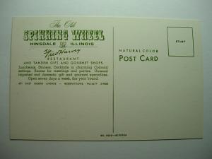 1960's Old Spinning Wheel Restaurant Hinsdale Illinois IL Unused Postcard y9196