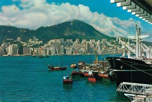 Hong Kong Central District View from Kowloon Vintage Postcard BS.05