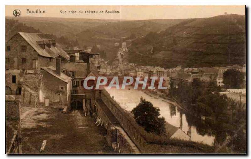 Old Postcard Bouillon Belgium View from the castle