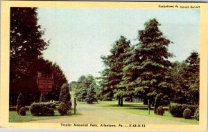 Postcard PARK SCENE Allentown Pennsylvania PA AM1186