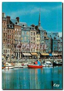 Modern Postcard Honfleur The Vieux Bassin and typical facades