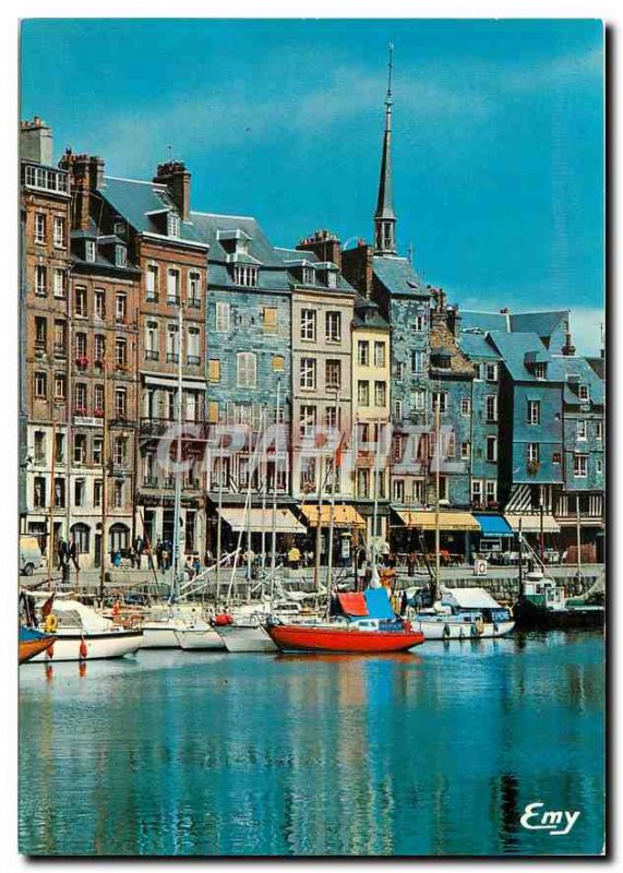 Modern Postcard Honfleur The Vieux Bassin and typical facades