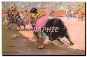 Old Postcard Bullfight Bullfight Chicuelina