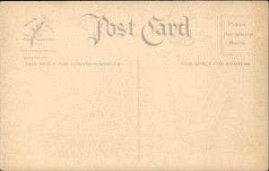 Thanksgiving Startled Pilgrim Woman with Giant Turkey Vintage Postcard