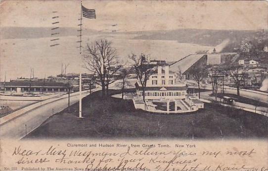 New York City Hudson River Claremont And Hudson River From Grants Tomb 1905