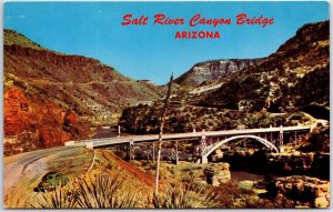 VINTAGE POSTCARD SALT RIVER CANYON BRIDGE EASTERN ARIZONA 1960s