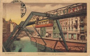 Germany Elberfeld Schwebebahn an der Schließbleche Vintage Postcard 08.34