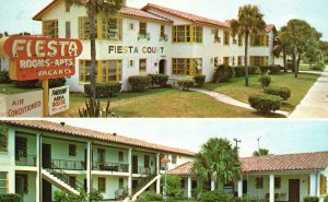 Vintage Postcard 1961 Fiesta Court 999 North Atlantic Ave. Daytona Beach Florida