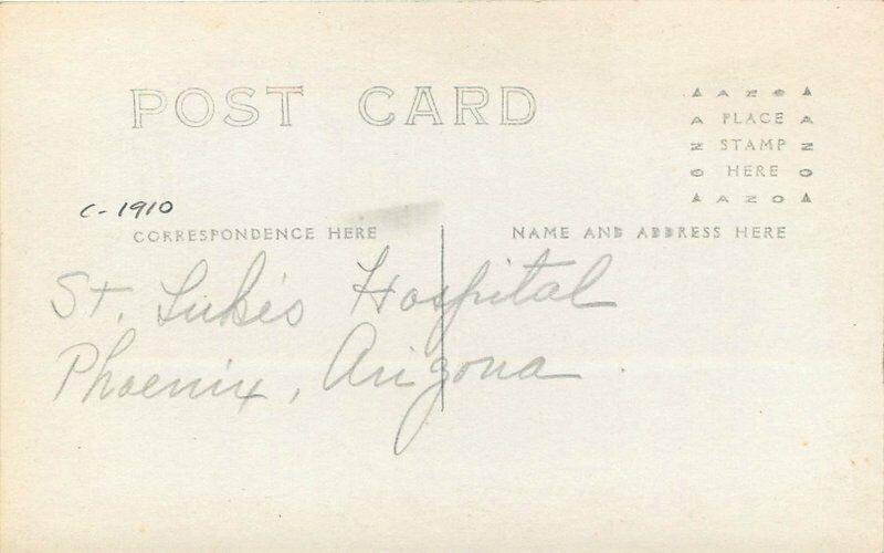 C-1910 St Luke's Hospital RPPC Photo Postcard Phoenix Arizona 5310