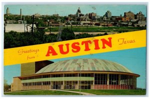1968 Looking North Sky-Line Capital Auditorium Austin Texas TX Vintage Postcard