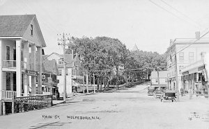 Wolfeboro NH Main Street The Paper Store Buisness District Real Photo Postcard