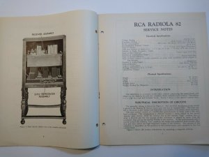 RCA Radiola 82 Vintage Original 1930 Service Notes Manual Radio Victor 12 Pages