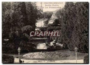 Old Postcard Chatellerault Public garden and walks