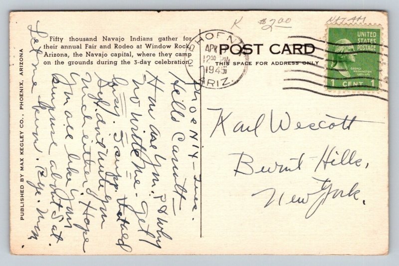 1945  Navajo Indian Camp     Postcard