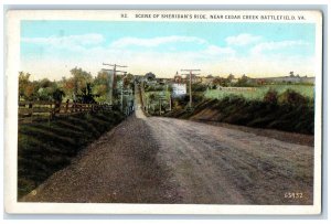 c1920's Scene of Sheriden's Ride Near Cedar Creek Battlefield VA Postcard