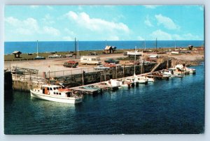 Gaspe Canada Postcard The Marina at the Entrance of the Matane River c1960's