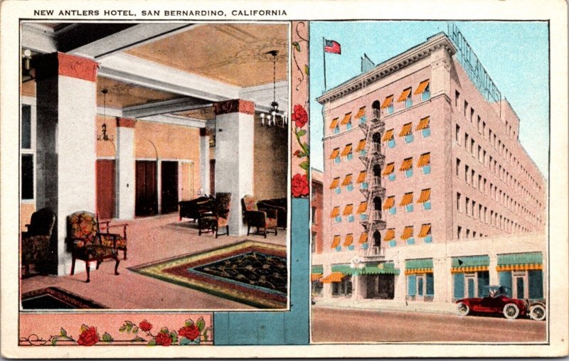 Postcard Antlers Hotel in San Bernardino, California