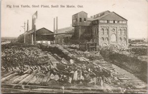 Pig Iron Yards Steel Plant Sault Ste Marie Ontario ON Macfarlane Postcard H37