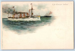 Steamer Ship Postcard S M Kreuzer Gefion c1905 Unposted Antique