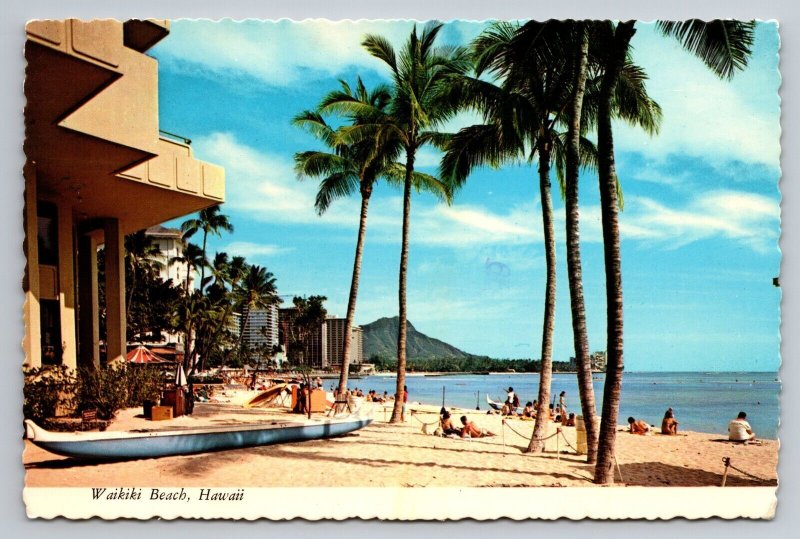 Waikiki Beach Posted 1978 Hawaii Postcard