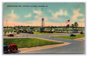 Headquarters Area Savannah Air Base Georgia GA Linen Postcard R25