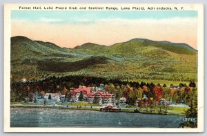 Forest Hall Lake Placid Club & Sentinel Range Adirondacks New York NY Postcard