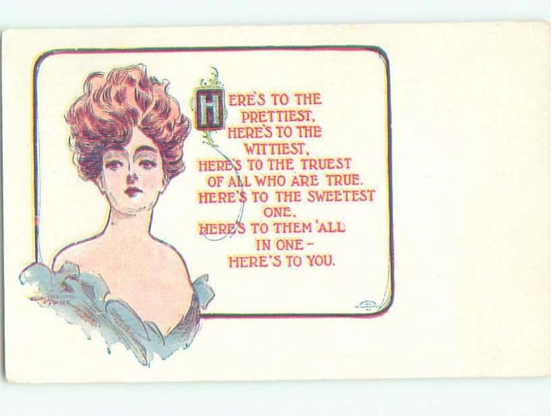 Divided-Back PRETTY WOMAN Risque Interest Postcard AA7850