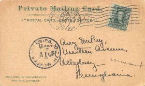 LP15   New Year's Postcard  Boys Singing Horseshoe PMC