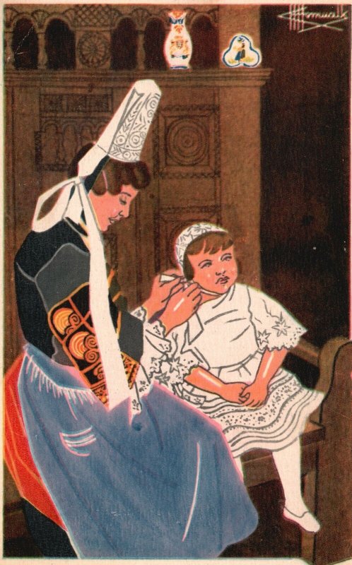 Vintage Postcard Avant Le Lardon Saint-Guenole Finestere En Parcaurant La Bretag