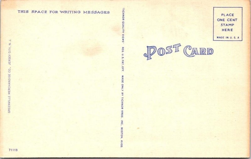 Jersey City, NJ New Jersey  ST AEDAN'S CHURCH  ca1940's Linen Religion Postcard