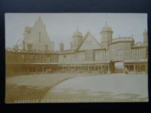 Berkshire Warwick Castle CURFEW TOWER Horseshoe Cloister - Old RP Postcard