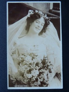 Actress MISS DENISE ORME in WEDDING DRESS c1905 RP Postcard by A&G Taylor