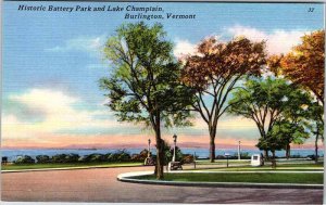 Postcard ROAD SCENE Burlington Vermont VT AK4078