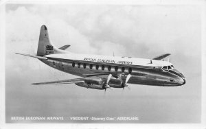 Postcard RPPC Photo British European Airways Viscount Aeroplane 22-14345