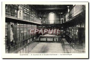 Old Postcard Dauphine Convent of the Grande Chartreuse The library