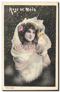 Old Postcard Fantaisie Pink Christmas